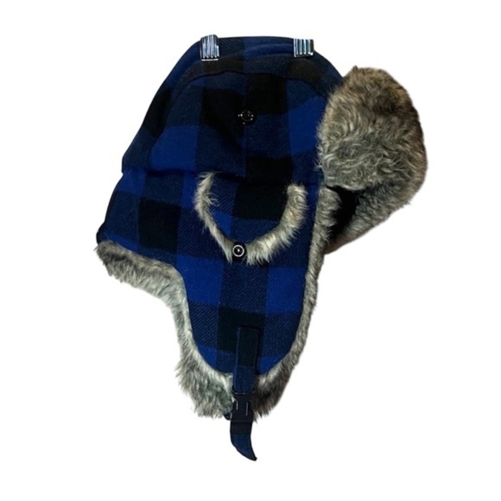 Chaos Men’s Blue Black Buffalo Plaid Muscle Trapper Hat